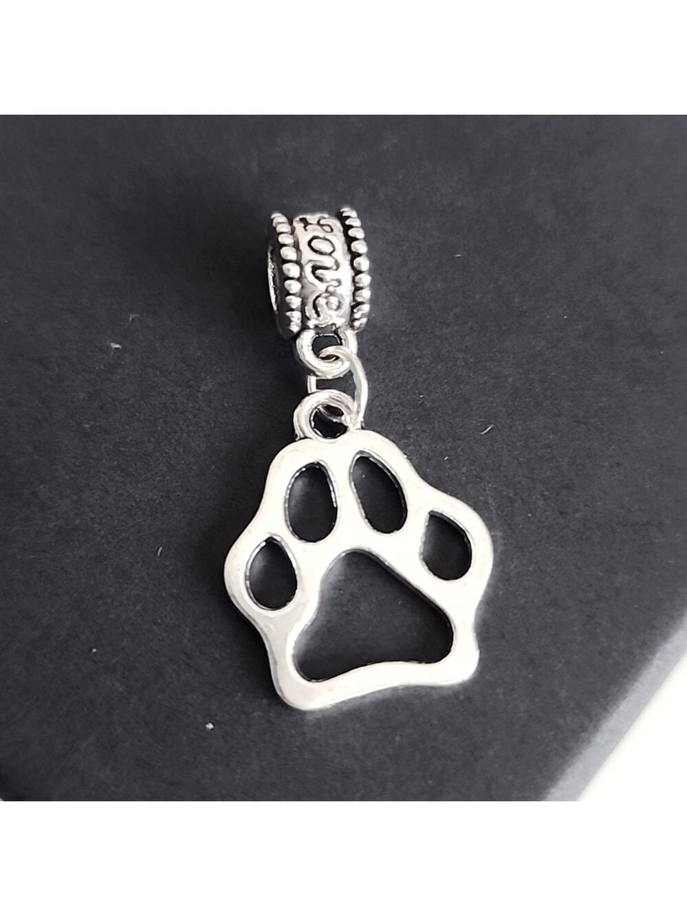Love Paw Print Charm Will FIT Pandora and other European Systems